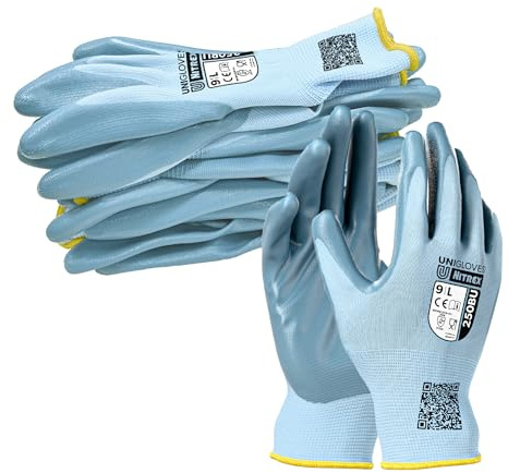 NITREX 250BU bleu, gants de travail légers enduits de nitrile, résistants à l'huile et à l'humidité, taille 8