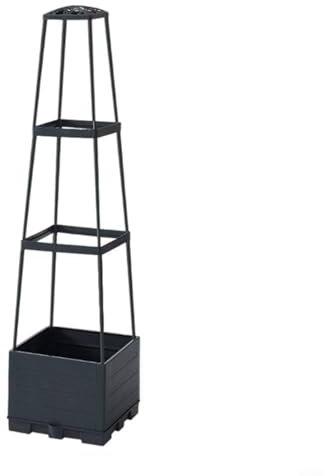 Gettimore Supporto per piante da giardino rialzato, con sistema di irrigazione automatico, per piante rampicanti, pomodori, verdure, fiori, coltivazione interna ed esterna (venatura del legno a 4