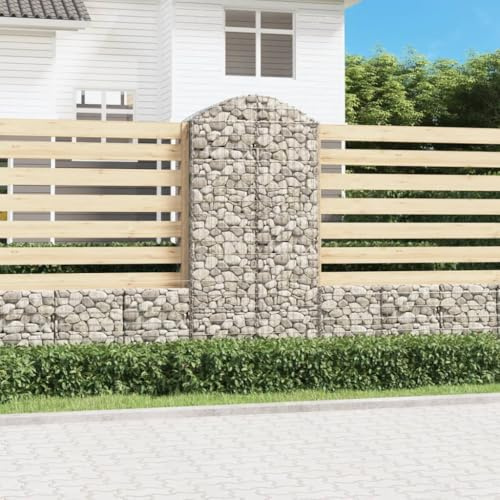 Fioriera rialzata, grande gabbione con arco alto, 100 x 50 x 200/220 cm, in ferro zincato per vegetabili, fiori, erbe e piante grasse