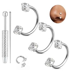 Chriscoco 16G/18G/20G G23 Titane Piercing Nez Or Argent Noir 8/10/12mm Anneau Nez Piercings Septum Titane Piercing Helix Cartilage Levre Rook Daith Pour Femme Homme