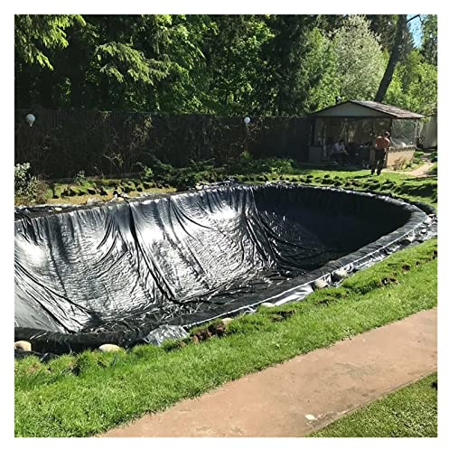 Slitstark 5 m x 5 m dammfoder, rivbeständig 0,3 tjock, svart plast för vattenträdgårdar, fiskbrun och reservoarer – perfekt för tic-projekt (9 x 10 m)