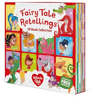 Fairy Tale Retellings By Red: 10 Picture Books Collection Set - Ideal for Kids (Wonky Wolf, Goldieshots, The Ginger Axolotl, Jack and the Baked Beanstalk, Tangerine Sparkle and more)