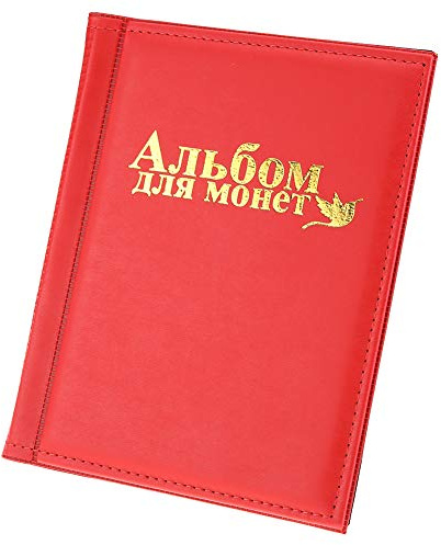 Raccoglitore Monete Album Portamonete con 250 Tasche 10 Pagine per Collezione Piccole Dimensioni, Ideale per Medaglioni Badge e Gettoni (Rosso)