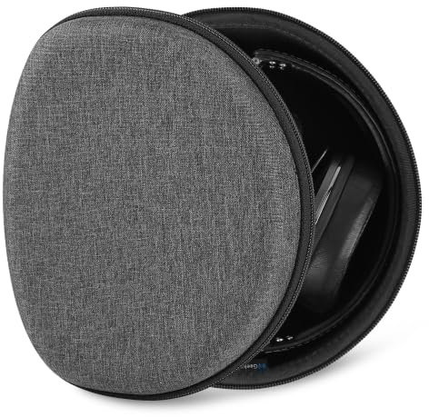 Geekria Shield hörlursfodral, kompatibelt med Sennheiser HD 450BT/HD 450SE/HD 458BT, MOMENTUM 3/2, hårt resefodral med kabelförvaring (mörkgrått)