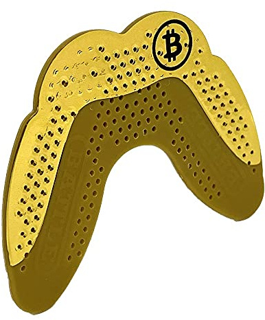 Battle Sports Ultra-Slim Grillz Football Mouthguard - Maximum Protection and Breathability, Low-Profile Mouthpiece Design Provides A Safe and Comfortable Fit - Chrome Gold