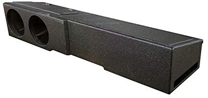 Q Power Dual 8in Underseat Front Fire Subwoofer Enclosure, Q-Bomb Ported Sub Box Compatible with Chevy Silverado Crew Cab, GMC Sierra Crew Cab 2007-2026