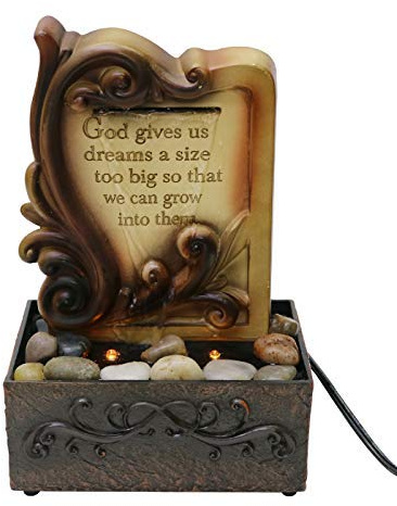 Nature's Mark 9 H Inspirational Tabletop Water Fountain with Natural River Rocks and LED Lights (Power Cord Attached)