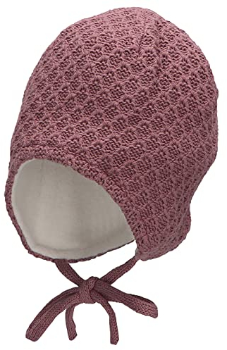 Sterntaler Baby Mädchen Strickmütze - GOTS Strickmütze mit Bindeband - Baby Mütze aus Baumwolle - lila, 35