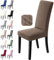BalladHome Stuhlhussen 6er Set Stretch Stuhlbezug Stuhlüberzug Esszimmerstühle Bezug Universale Elastische Hussen waschbar Abnehmba für Hotel, Bankett, Büro, Partys Deko (6 Stück, Braun)-L