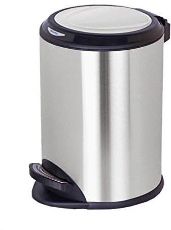 Trash can Light Luxury Trash Can Household Pedal Trash Can with Lid Creativity Simple Stainless Steel Garbage Bin for Kitchen Office Home Simple human trash can (Color : Bronze-8L) (Silver 10l)