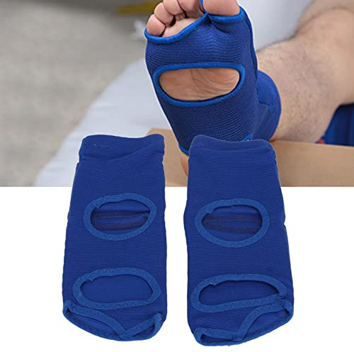 Blå Boxningsfot Ankelstöd, Skydd för Unisex Boxning 2 St Boxningsfotsskydd Unisex PU Läder Mjuk Boxning Sparring Fotskydd för Kvinnor Män Taekwondo Fotskydd Training Martial (XL)
