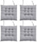 DKIEI Seat Pads for Dining Chairs Set of 4, 40 x 40cm Comfortable Dining Chair Cushions, Kitchen Chair Cushions with Ties for Garden Living Room Garden Office Patio, Grey