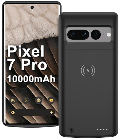 Kabellose Ladehülle für Google Pixel 7 Pro, wiederaufladbar, tragbar, hohe Kapazität, 10000 mAh, kabelloses Qi-Ladegerät, mit erweitertem Akku-Ladegerät, Pixel 7 Pro