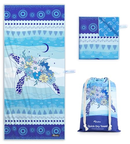 Diveblues Strandtuch 178x200cm, Mikrofaser Handtuch Schnell Trocknende, Leicht & Kompakt Badetuch Saugfähig, Kinderfreundlich und Sandfrei groß Saunatuch für Damen und Männer