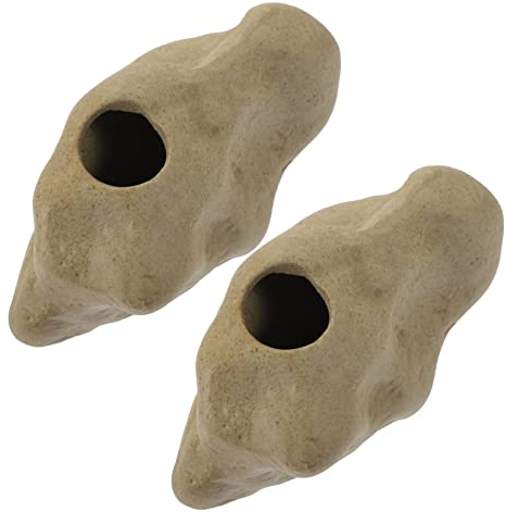 Yardwe 2pcs Aquarium Plant Cup Holder Fish Cave Ceramic Plant Pots Plant Pot for Aquatic Plant Aquarium Fish Aquarium Plant Baskets Fish Tank Decor Bracket Body Ceramics