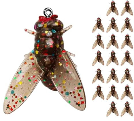 20 Stück Bionic Fly Fishing Bait, Bionischer Fliegenfischer-Köder, Bionic Fly Fishing Bait Forelle Bass Angel Haken, Künstliche Fliegenfischer-Köder Kit, Fisch-Lockstoff hinzufügen Angelgerät