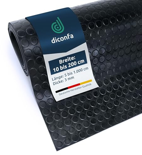 diconfa tappetino in gomma con borchie spessore 3mm - LARGHEZZA 0,1m a 2m - LUNGHEZZA 0,05m a 10m - SCELTA: 900 x 2300mm - rivestimento pavimento antiscivolo magazzino officina garage industria ecc.