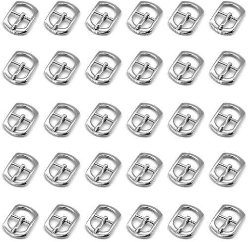 Niuhong 30 Pcs Rullspänne Bältesspänne Små Läder Metall Mini Spännen Hårdvara Pin Buckle Skospännen Tillverkning Bälte Sko Väskor Hantverk DIY Tillbehör