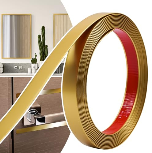 JSIWOTH Moulure Décorative Autoadhésive Flexible – 20mm x 6M Baguette de Finition pour Portes, Fenêtres, Miroirs, Murs, Plafonds, Sols, Armoires, Carreaux et Bordures