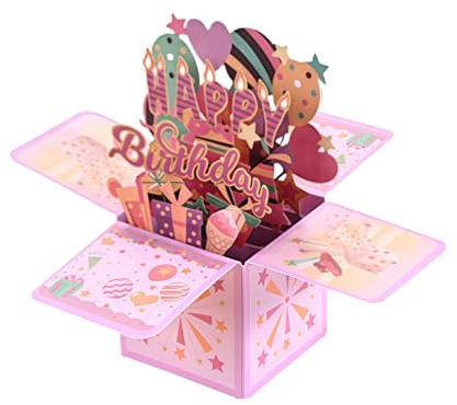 SSKHE Carte D'anniversaire Amusante Pop Up 3D pour Fille Cartes D'anniversaire cartes de célébration uniques faites à la main avec Enveloppe pour Femmes Hommes Filles Amis Mères