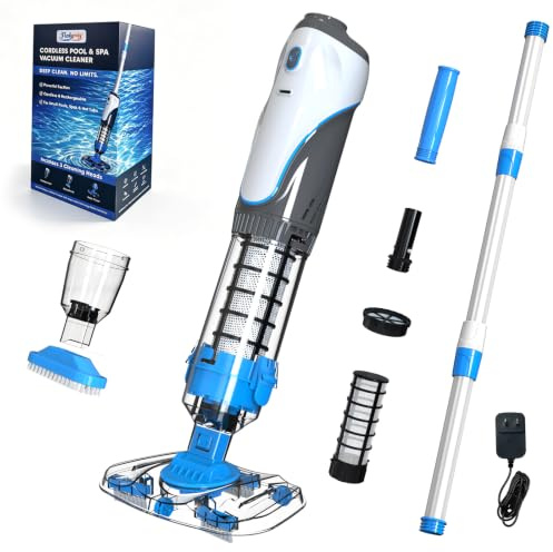 PoolyPoly Aspirador de Piscina a Batería, Limpiafondos para Piscina Manual