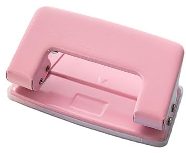 OPPWONG Stationär Pappersstans med Livfull Färg, Kompakt och Bärbar för på Resande fot. Plast 6 Mm Hålavstånd 1 X Dubbel Hålslagare (Rosa)