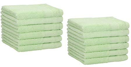 Betz 12 Stück Gästehandtücher Gästehandtuch Palermo 100% Baumwolle Größe 30x50 cm Handtuch Gästetücher Set Farbe grün