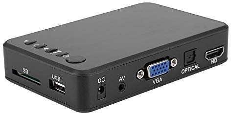 1080P Media Player, HD-Media-Audio-Video-Werbe-Player Festplatten-Player mit AV/HDMI-Schnittstelle fürs Auto(EU-Stecker)