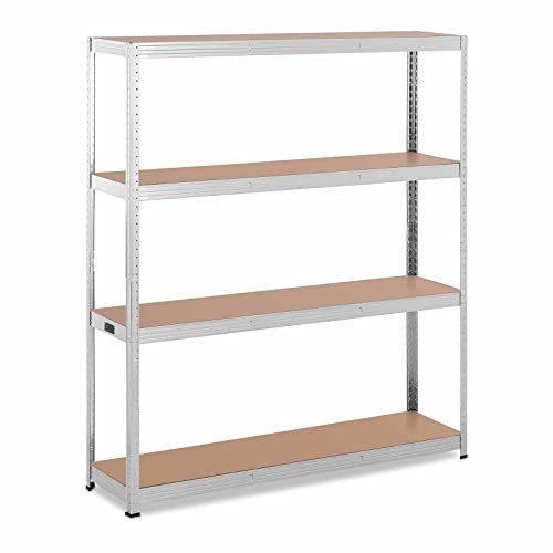 MSW MSW-STSH-34 - Estantería para cargas pesadas (160 x 40 x 180 cm, capacidad para 4 x 150 kg), color gris