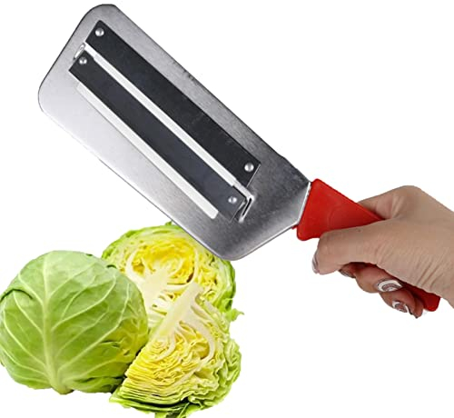 Dirfuny Grattugia per verdure, affettaverdure sospensibile con doppia lama, utensile da cucina manuale patata cavolo carota affettatrice formaggio grattugia pulita igienica facile da pulire
