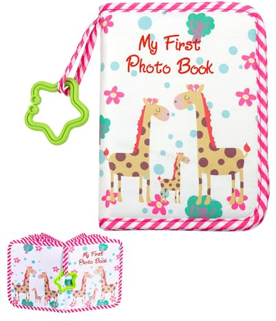 Soft Cloth Baby Photo Album - Memory Book, Personalized Album, Newborn Gift, Baby Shower Present (Red)