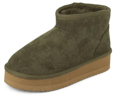 The Children's Place,Girls Mini Ankle Platform Boot, Faux-Fur Lined,Big Kid,1