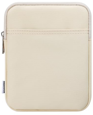 Dadanism 6-7 Inch Universal Padded Sleeve for eReader, Beige | Protective Carrying Case Fits 7 Paperwhite/Colorsoft Signature Edition eReader, 6 Kobo Clara BW/Colour,7 Kobo Libra Colour