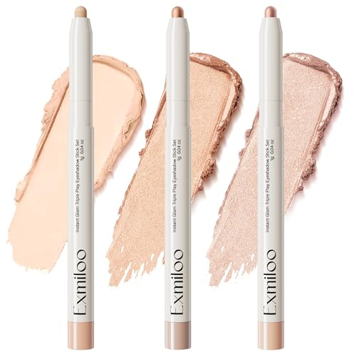 Exmiloo Sombras de Ojos en Stick, Set 3 Brillo Suave