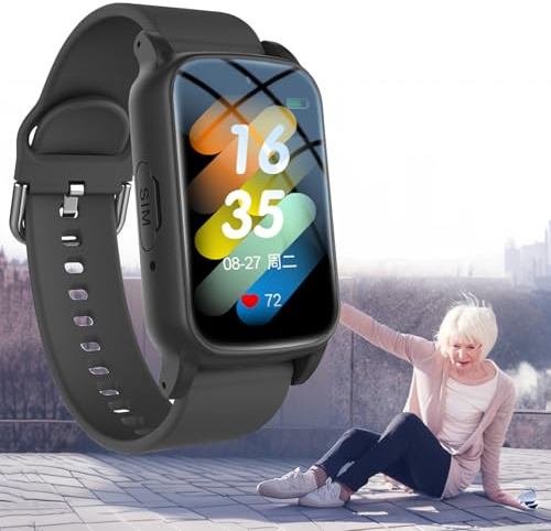 Weyot Reloj Localizador Personas Mayores, Boton Emergencia Ancianos, Reloj Inteligente con Detección De Caídas para Personas Mayores con SOS, Videollamada HD Y Resistencia Al Agua IP67