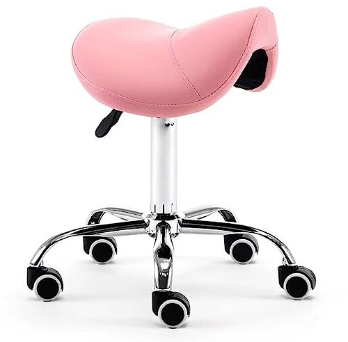 Taburete hidráulico con ruedas, asiento giratorio moderno sobre ruedas, cómoda silla de equilibrio de belleza para un apoyo saludable de la espalda