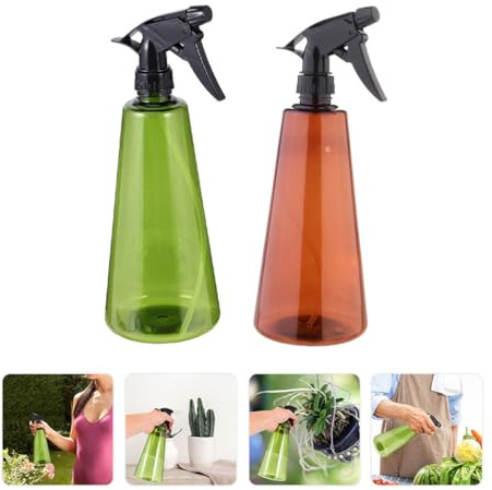 TOYANDONA Botellas Rociadoras Pequeñas de Plástico 2 Piezas 750ml Mini Pulverizador para Regar Flores y Limpieza, Botella Spray Portátil Resistente sin Fugas Color Verde Oscuro Reutilizable