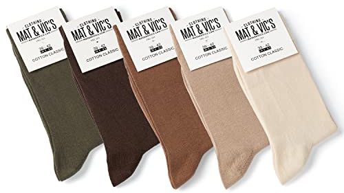 Mat & Vic’s Calcetines media pierna – Earth Colors, 39-42, 5 pares