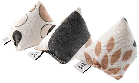 CanadianCat Company | 3er Set Mini Pyramiden Brown-Grey | Schmusekissen mit Katzenminze für Katzen