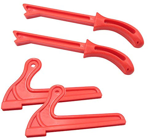 Carkio - Juego de palos de empuje de seguridad para sierra de madera ABS, protección de manos, para sierra de mesa, sierras, fresadora, mesa de carpintería y carpintería (4 unidades), rojo