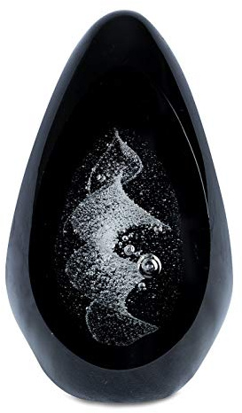 levandeo Design glas skulptur H 15 cm svart grön rosa blå vit konst unik brevpapper deko figur glasdeko Vit