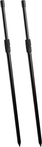 Storfisk fishing & more 2er Set Teleskop-Bank Sticks aus Aluminium mit englischem Gewinde, höhenverstellbar, schwarz, Länge:50-90 cm, Typ:Schraubverschluss/Normale Spitze