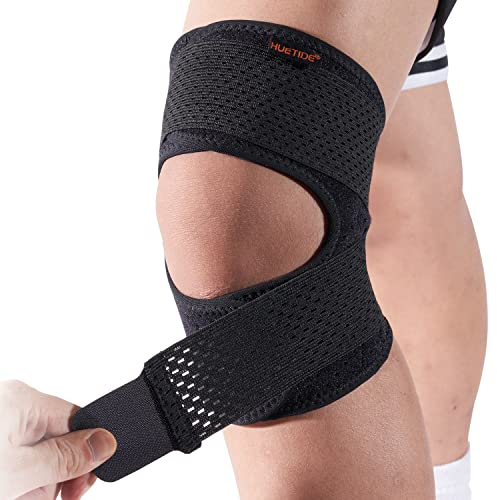 HUETIDE Patella Tendon Knee Strap,Knee Support for Women and Mens Open Patella Knee Compression,Adjustable Knee Brace for Arthritis,Runing,meniscus Tear,walking,Sports,Large