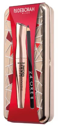 Deborah Milano - Set Regalo Donna Trucco Occhi in Latta, Include Mascara Instant Maxi Volume e Matita 24 Ore 251 Black, N.3