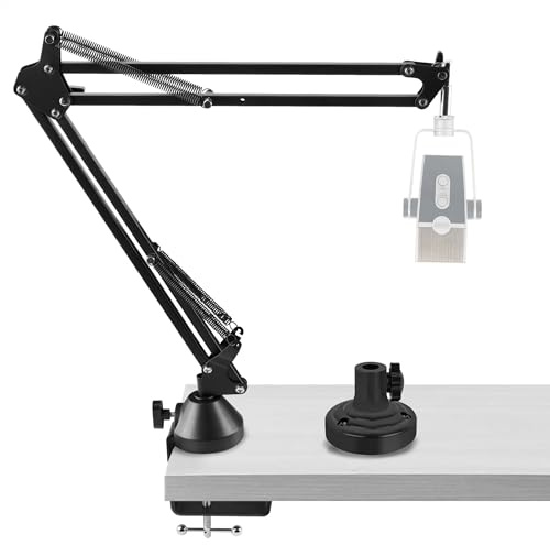 GEEKRIA pour créateurs, Bras de Microphone Compatible avec AKG Lyra Ultra-HD, P120, P220, C214 – Support de Bras Boom avec Adaptateur de Bride de Table, Support d’Amortissement, Support de Bureau