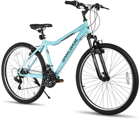 Hiland 26 Inch Women’s Mountain Bike, 21 Speed Steel Frame Adult Bicycle, Man MTB Bikes with Suspension Fork, Green