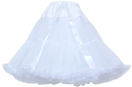 Enagua de los años 50, estilo vintage, retro, enagua para boda, novia, rockabilly, vestido de tutú, falda, falda midi para carnaval, disfraces de boda o noche, O blanco., Talla única