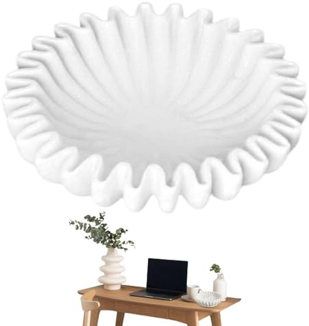 Cuenco de mármol, cuencos decorativos, cuenco de piedra, decoración de mesa de centro, cuenco decorativo grande, objetos decorativos, cuenco festoneado para mesa, cuenco de cerámica, cuenco decorativo