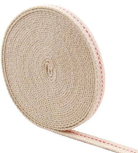 5M Docht für Öllampen,12MM Lampendocht Baumwolle Docht Flachdocht Ersatzdoch Kompatible mit Feuerhad Sturmlaterne Laterne 275 und 276, Lampendocht Petroleumlampe für Ölbrenner Laterne DIY Kerze