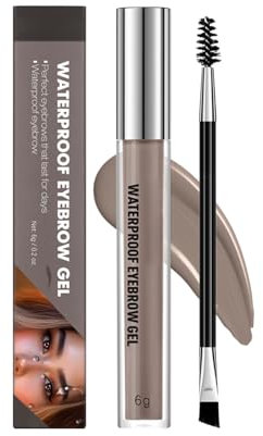 Wasserfestes Augenbrauen Gel, 2-in-1 Halbpermanenter Effekt Augenbrauenfarbe mit Pinsel Kamm Set, Langanhaltende Schweißfest für Natürlicher Volle Brauen (Brunette)